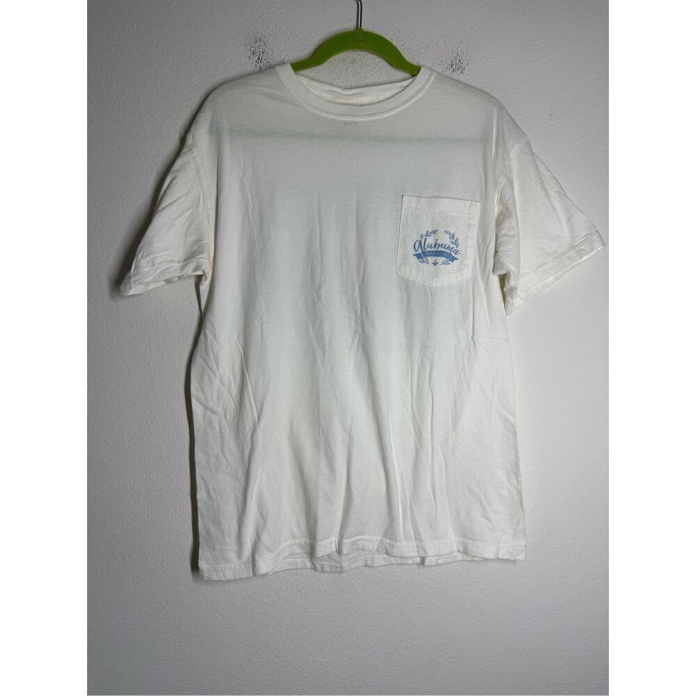 Comfort Colors Alabama T-shirt White Cotton Size M Pocket